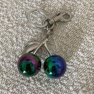 Colorful Cherry Keychain Silver Hardware